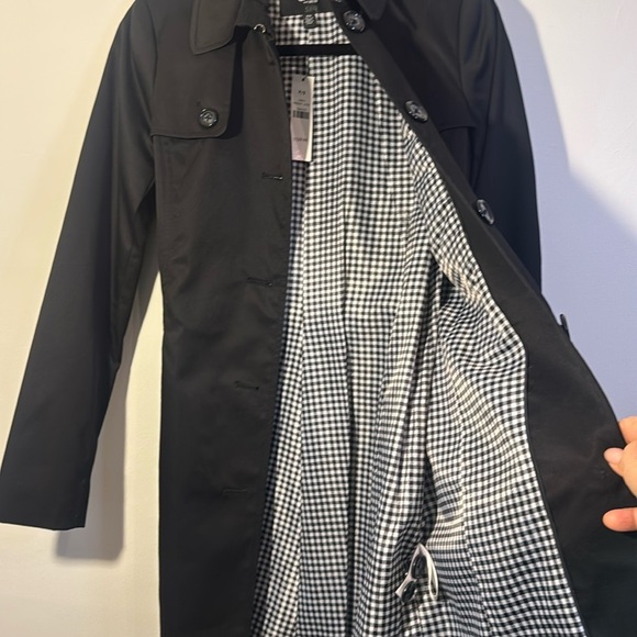 NWT CHIC BY JACOB WOMENS TRENCH COAT SIZE P/S BLACK - Picture 2 of 11